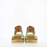 Espadrillas a sandalo in pelle scamosciata verde