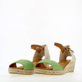 Espadrillas a sandalo in pelle scamosciata verde