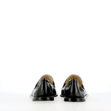 Rounded moccasin in black supersoft glove nappa