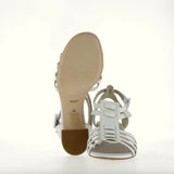 Sandalo Gladiator su tacco in nappa Bianco