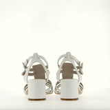 Sandalo Gladiator su tacco in nappa Bianco