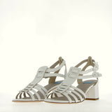 Sandalo Gladiator su tacco in nappa Bianco