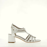 Sandalo Gladiator su tacco in nappa Bianco