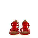 Sandalo Gladiator su tacco in nappa rosso