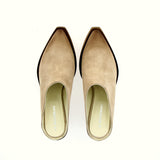 Sabot scamosciato beige lavorazione vintage