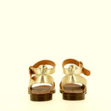 Platinum leather flat sandal