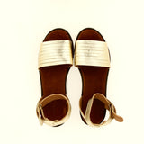 Platinum leather flat sandal
