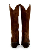 Unlined Texan in dark brown suede