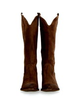 Unlined Texan in dark brown suede