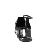 Sandalo stiletto in pelle nera