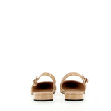 Slingback basso in lux beige con punta nera
