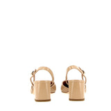 Slingback in beige lux with blue tip