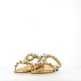 Sandalo basso croco oro con gioielli strass | 37 |