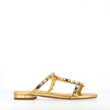 Sandalo basso croco oro con gioielli strass | 37 |