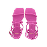 Soft orchid leather sandal with gold heel | 36 | 37 |
