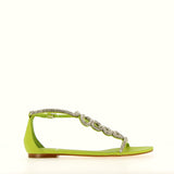 Sandalo basso lime con strass