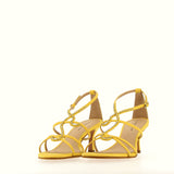 Sandalo giallo cedro a cinturini con strass