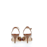 Slingback in vernice cuoio