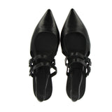 Sling Back in nappa da guanto nera