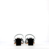 Sling Back specchio con puntina nera tacco medio