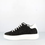 Sneaker in rafia nero