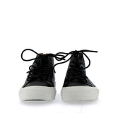 Sneaker pelle nera con cerniera dietro