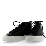 Sneaker pelle nera con cerniera dietro