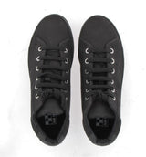 Sneaker tessuto nero con plateau