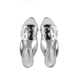 High heel braided leather sandal