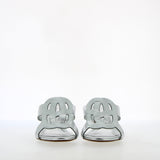 High heel braided leather sandal