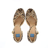 Sandalo finitura leopardo con piccolo platform