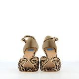 Sandalo finitura leopardo con piccolo platform