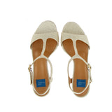 Moon White Silver Glitter Heel Sandal