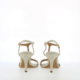 Moon White Silver Glitter Heel Sandal