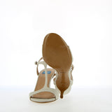 Moon White Silver Glitter Heel Sandal