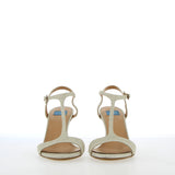 Moon White Silver Glitter Heel Sandal