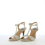 Moon White Silver Glitter Heel Sandal