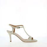 Moon White Silver Glitter Heel Sandal