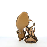 Leopard finish heeled sandal