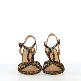 Leopard finish heeled sandal