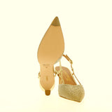 Gold jewel slingback