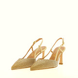 Gold jewel slingback