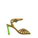 Moss suede sandal with rhinestone buckle | 40 |