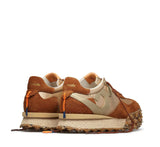 Sneaker cuoio oro in camoscio e nylon con suola light