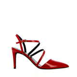 Slingback in vernice rossa