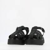 Sandalo sneaker nero su platform