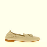 Mocassino morbido in nappa bianco latte