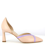 Scarpa decollete nude e bordino glicine tacco medio | 39,5 | | 40 |