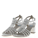 Giulia  Sandalo Gladiator su tacco in nappa Bianco