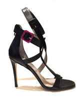 Sandalo Sharon nero con doppio cinturino e fibbie colorate | 40 |